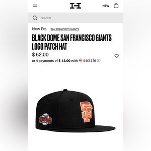 BLACK DOME SAN FRANCISCO GIANTS LOGO PATCH FITTED